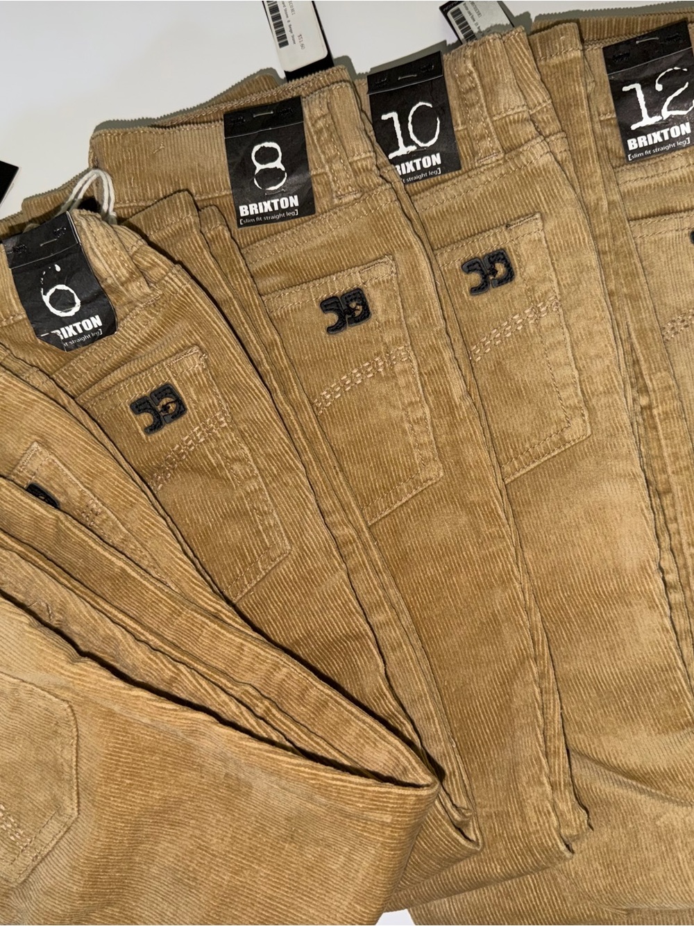 NWT Brixton Boys Corduroy Pants | CHOOSE SIZE | Khaki Tan